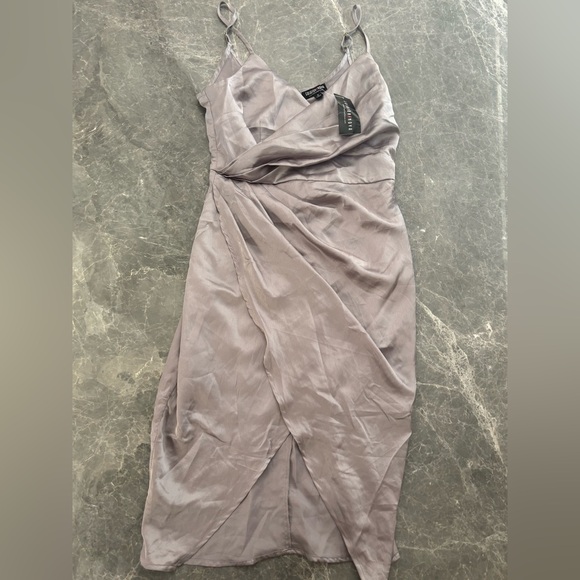 Fashion Nova Dresses & Skirts - Fashion Nova Purple Ruched Wrap Midi Dress